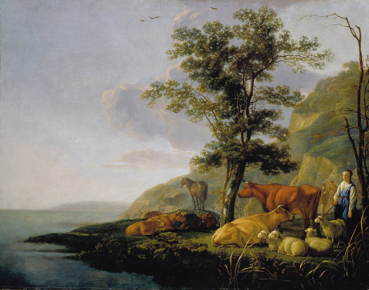 Kvæg nær en flod af Aelbert Cuyp