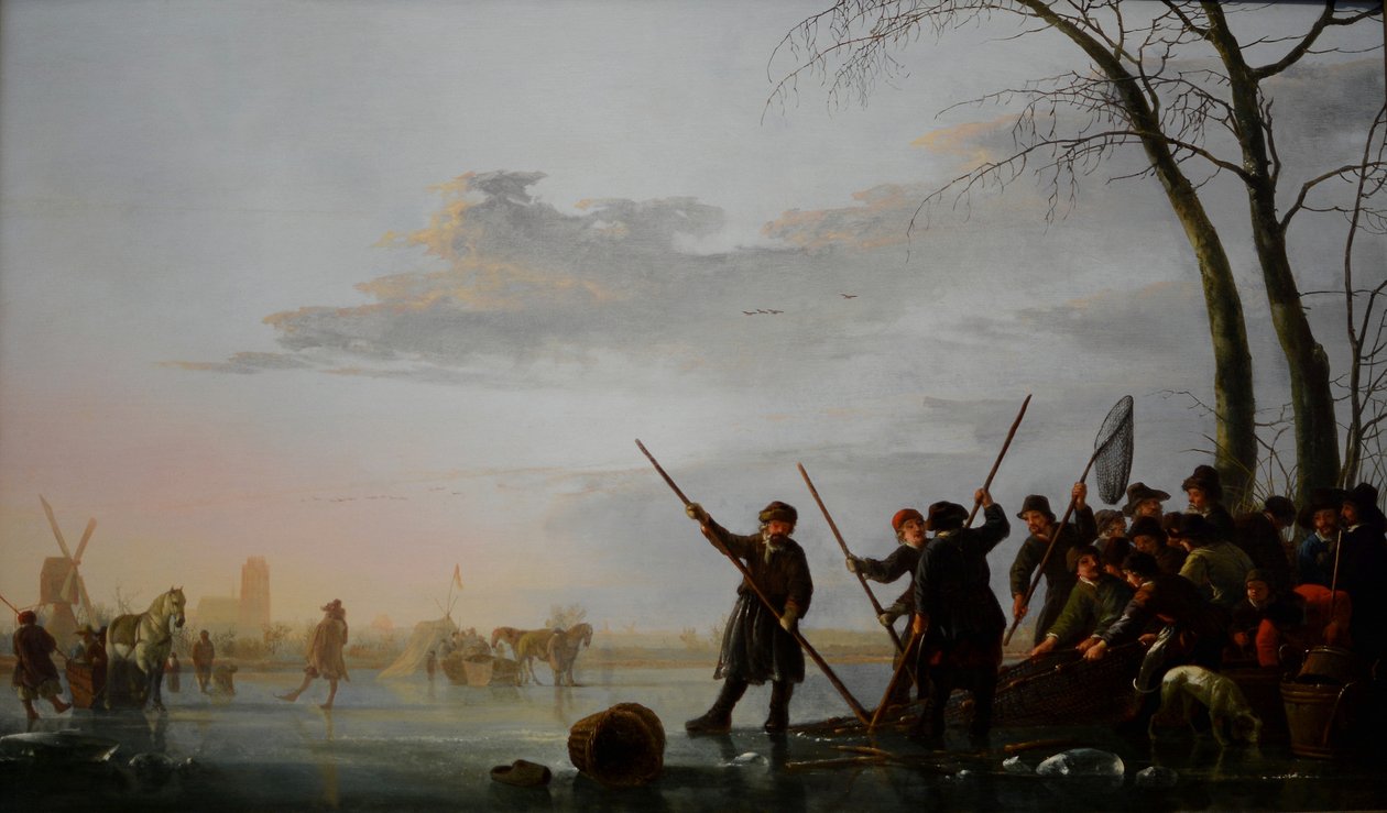 Fiskeri under isen af Aelbert Cuyp