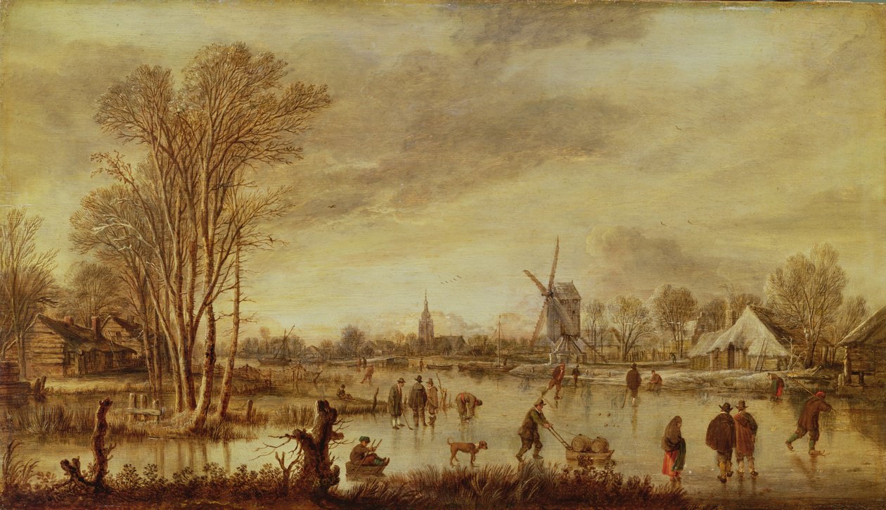 En flod om vinteren af Aert van der Neer