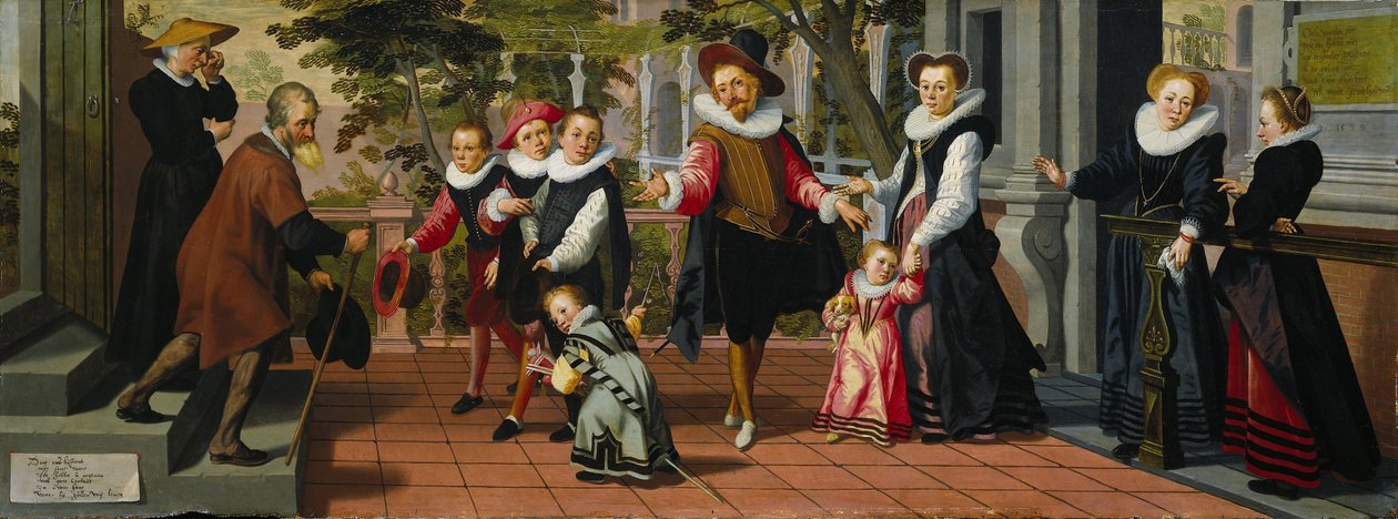 rige børn, fattige forældre af Aert Pietersz.