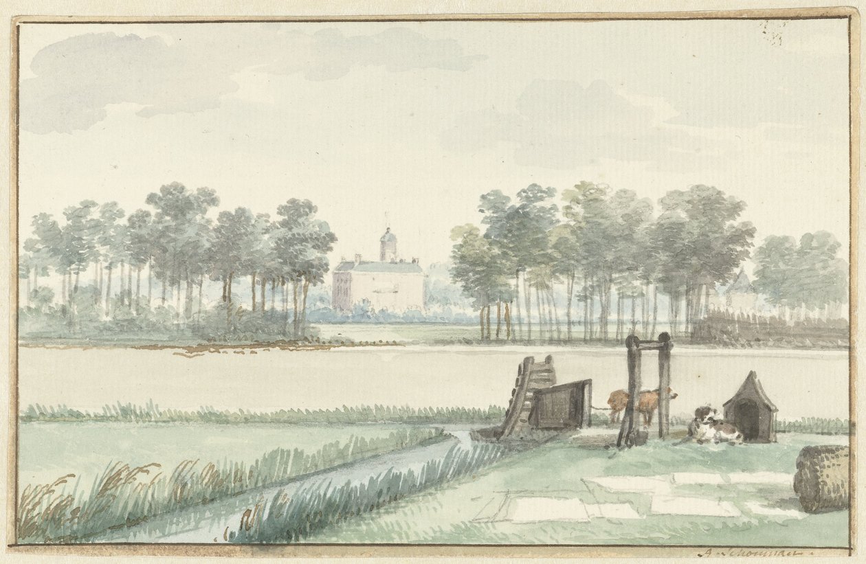 Slottet Ter Hooge på Walcheren af Aert Schouman