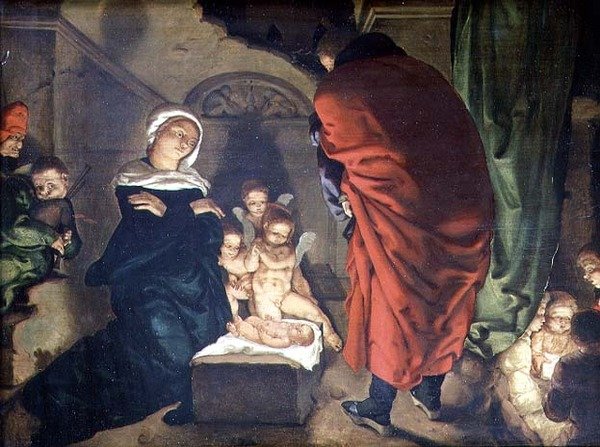 Fødselskirken (olie på lærred) af Aertgen Claesz van Leyden