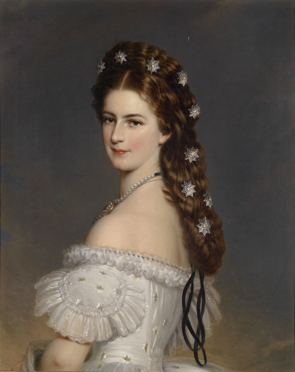 Kejserinde Elisabeth med diamantstjerner (workshop repetition) af after Franz Xaver Winterhalter