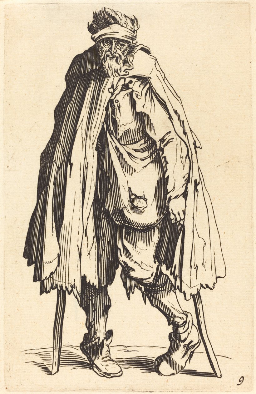 Tigger med Krykker og Sæk af After Jacques Callot