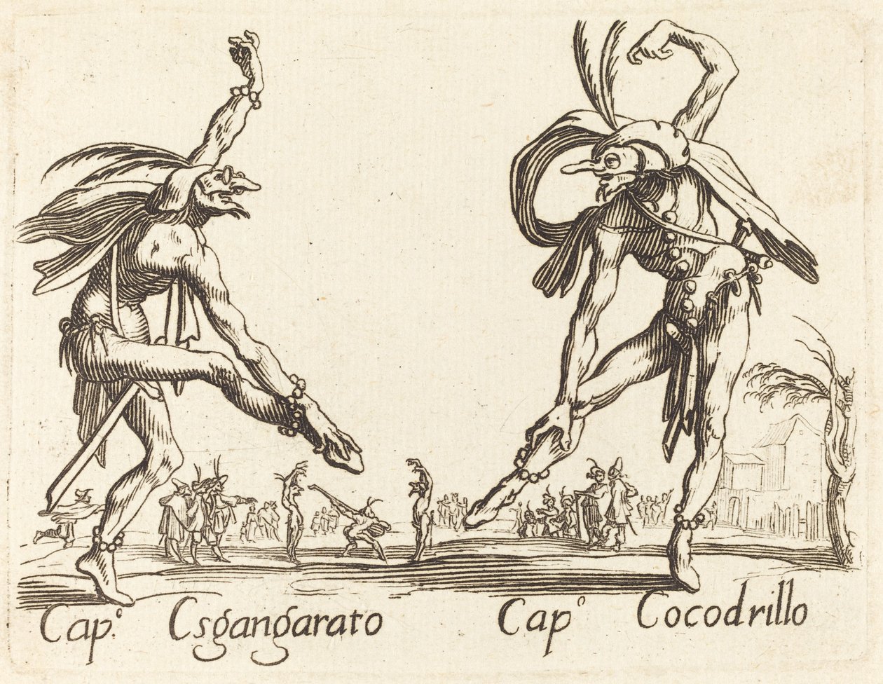 ingen Sgangherato og Cap. krokodille af After Jacques Callot