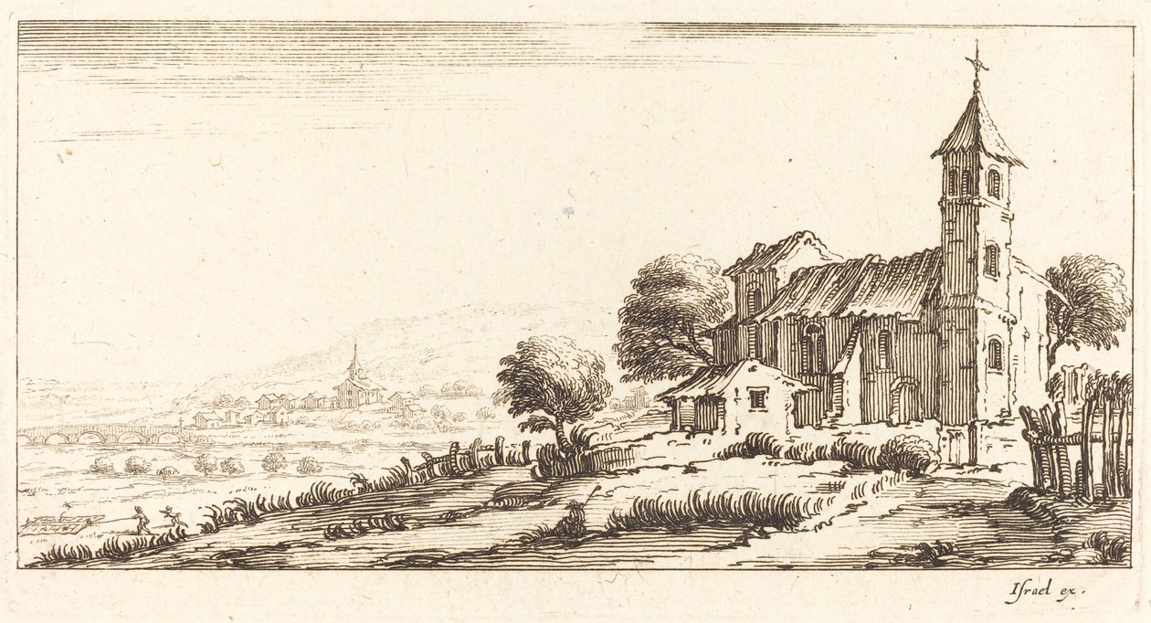 Landsby Kirke af After Jacques Callot