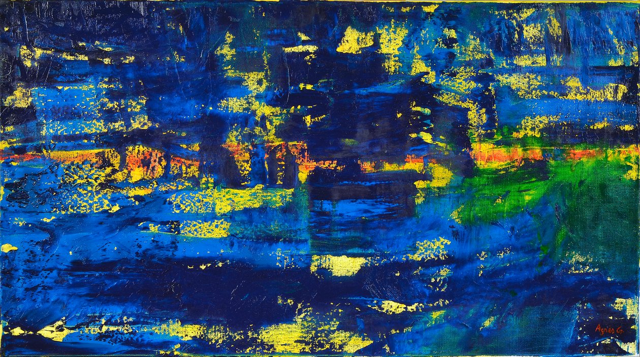 Flow 1, 2018 (olie på lærred) af Agnes Girardon