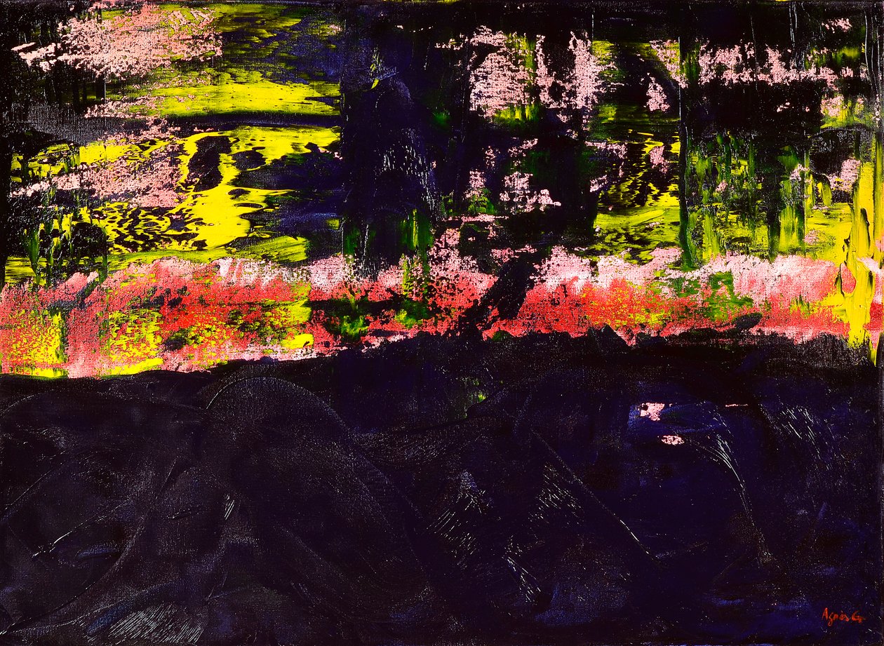 Flow 2, 2018 (olie på lærred) af Agnes Girardon
