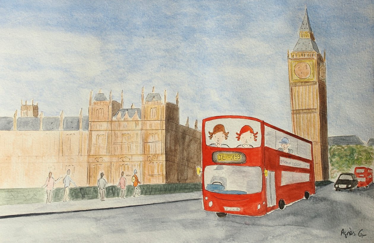 The Voyage, London 2015 , akvarel på papir af Agnes Girardon