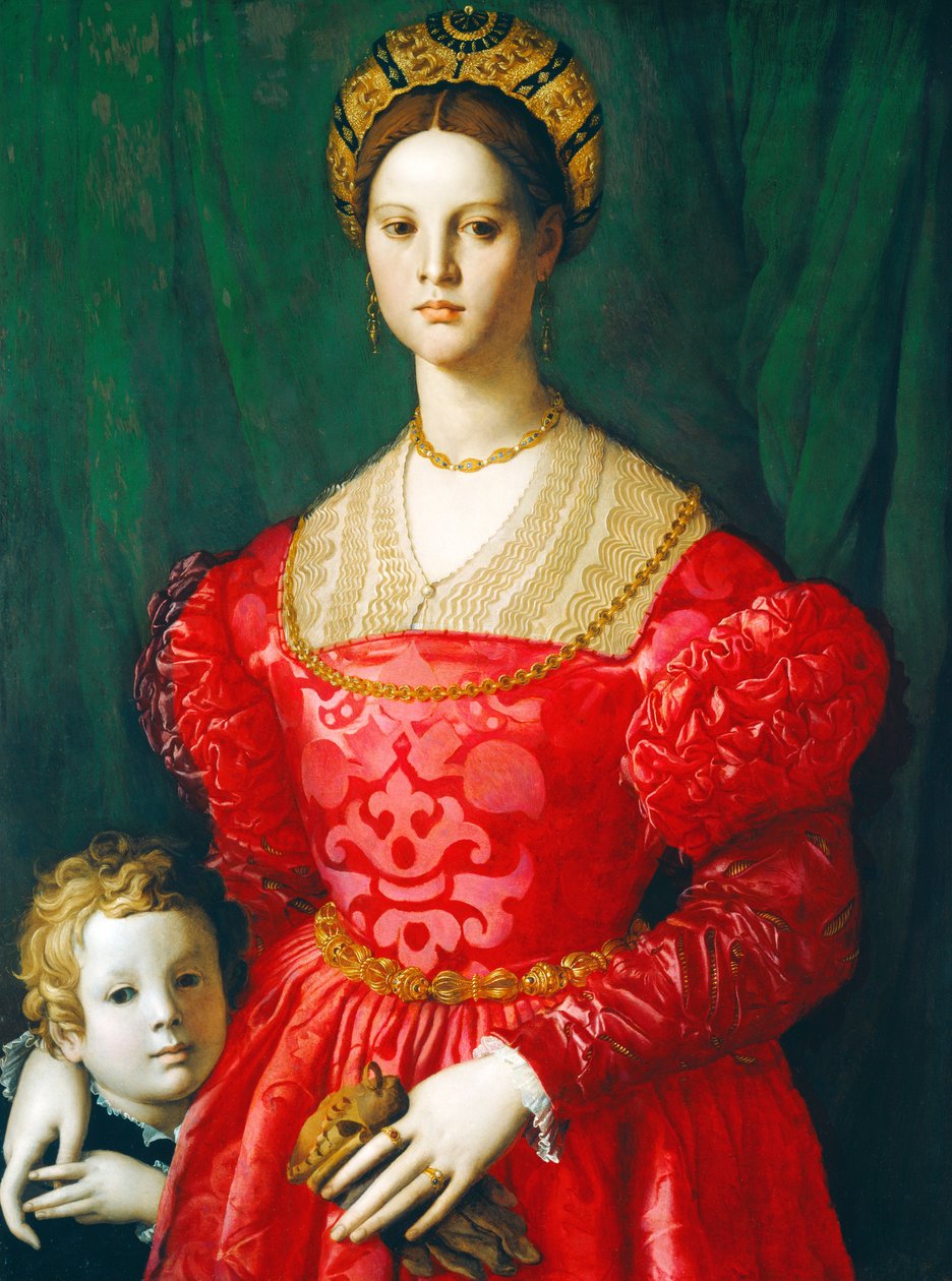 En ung kvinde og hendes lille dreng af Agnolo Bronzino