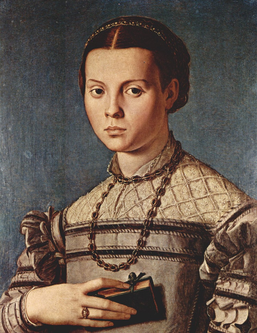 Portræt af en pige med en bog af Agnolo Bronzino
