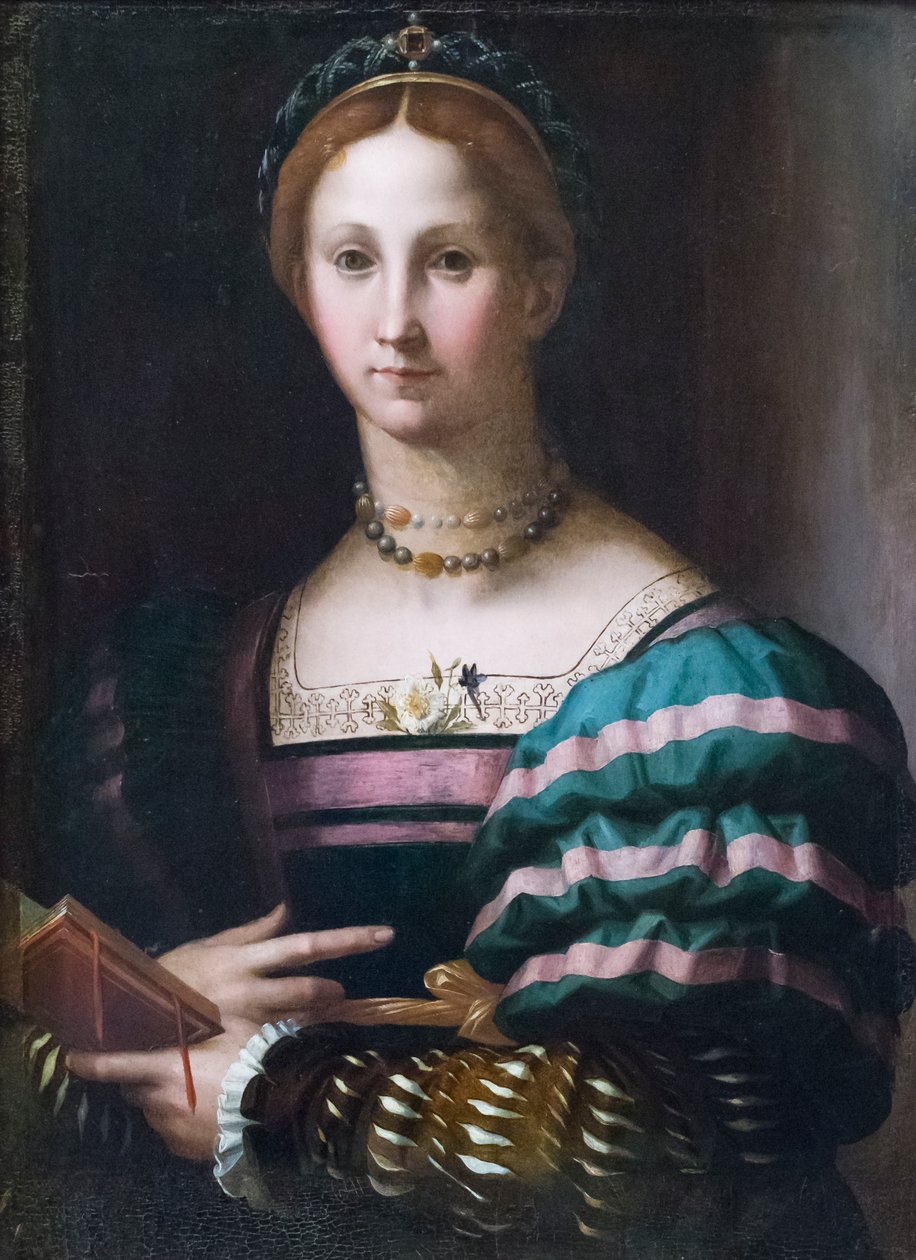 Portræt af en dame af Agnolo Bronzino