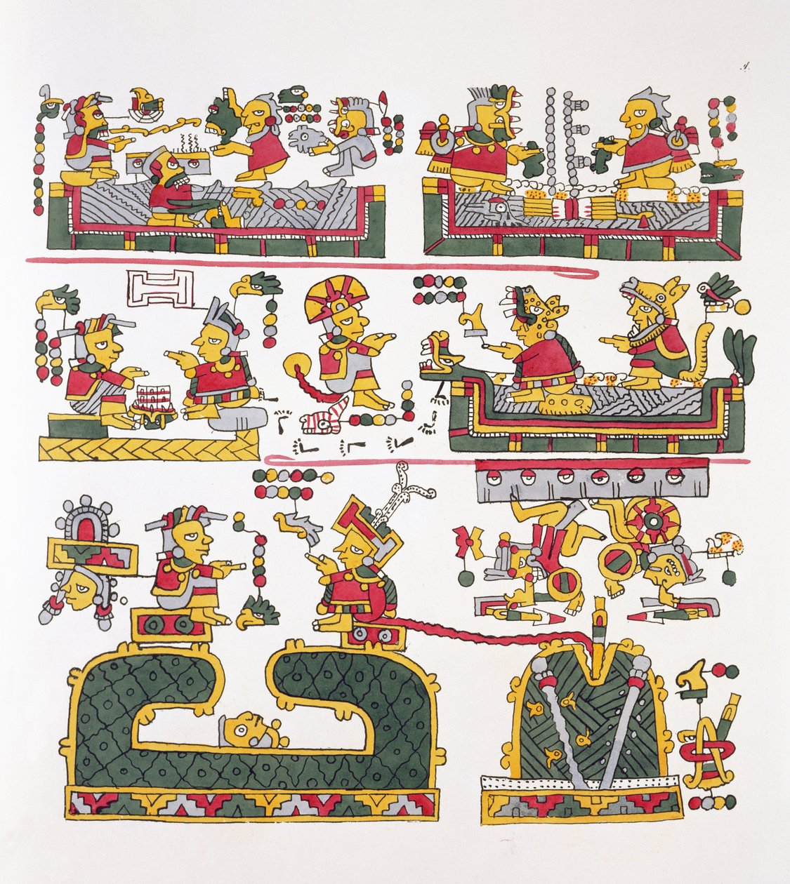 Illustration fra "Antiquities of Mexico" af Edward King (1795-1837) Lord Kingsborough, udgivet 1831-48 af Agostino Aglio