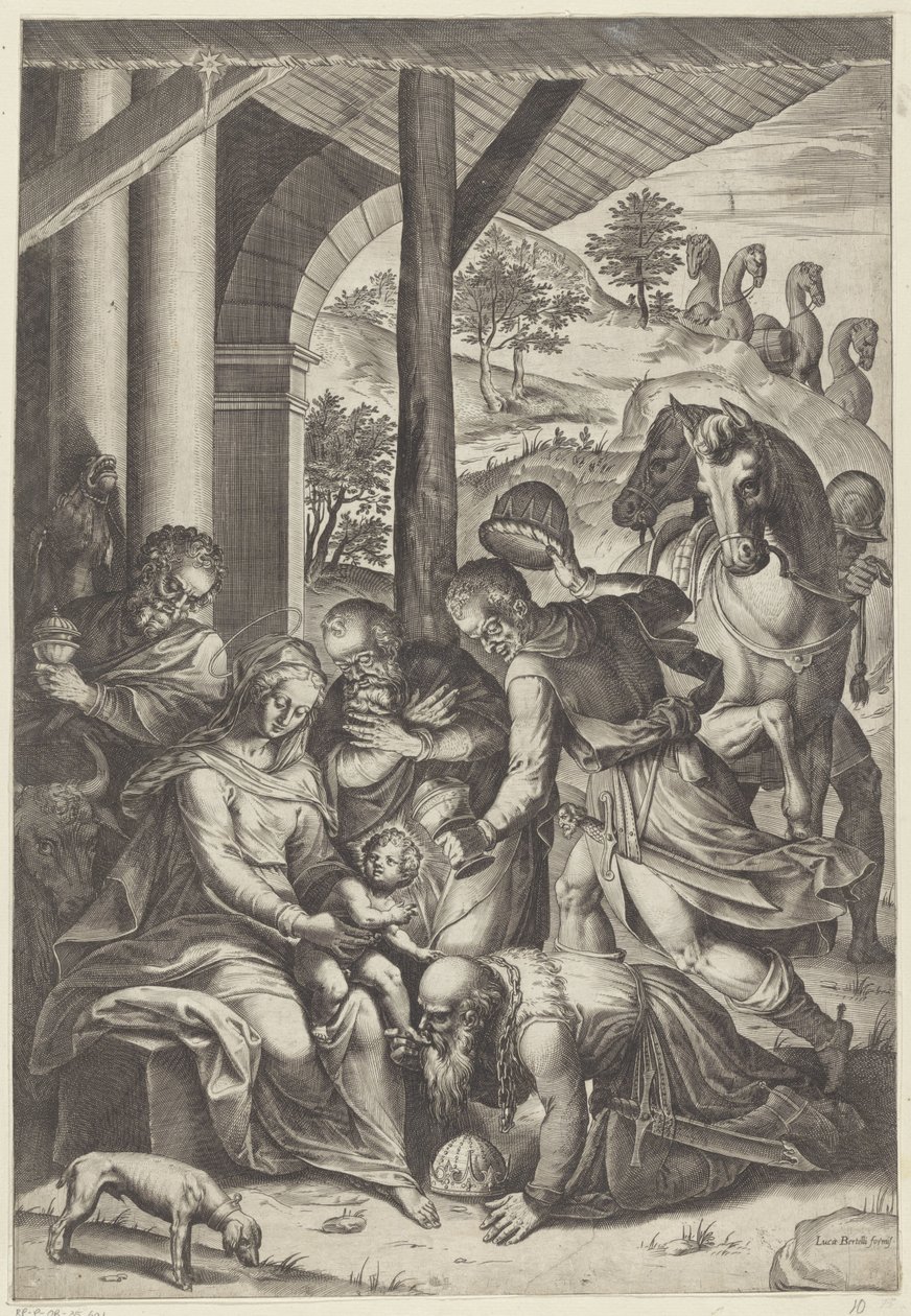 Tilbedelse af kongerne af Agostino Carracci