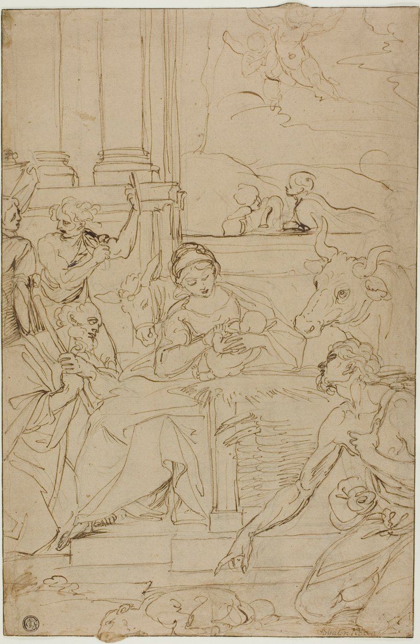 Tilbedelse af hyrderne af Agostino Carracci