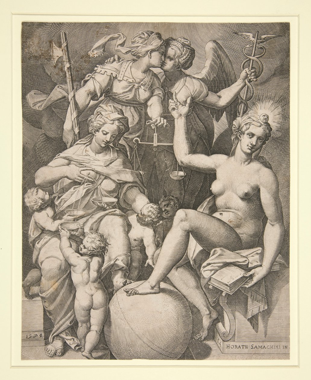 Næstekærlighed, Retfærdighed, Sandhed og Fred af Agostino Carracci