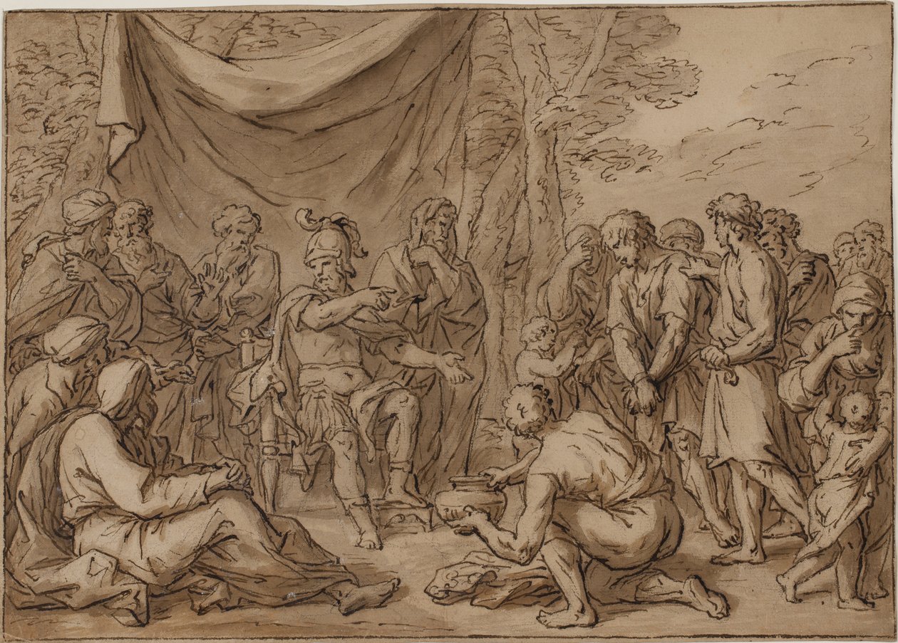 Fanger bringes frem for en feltherre af Agostino Carracci