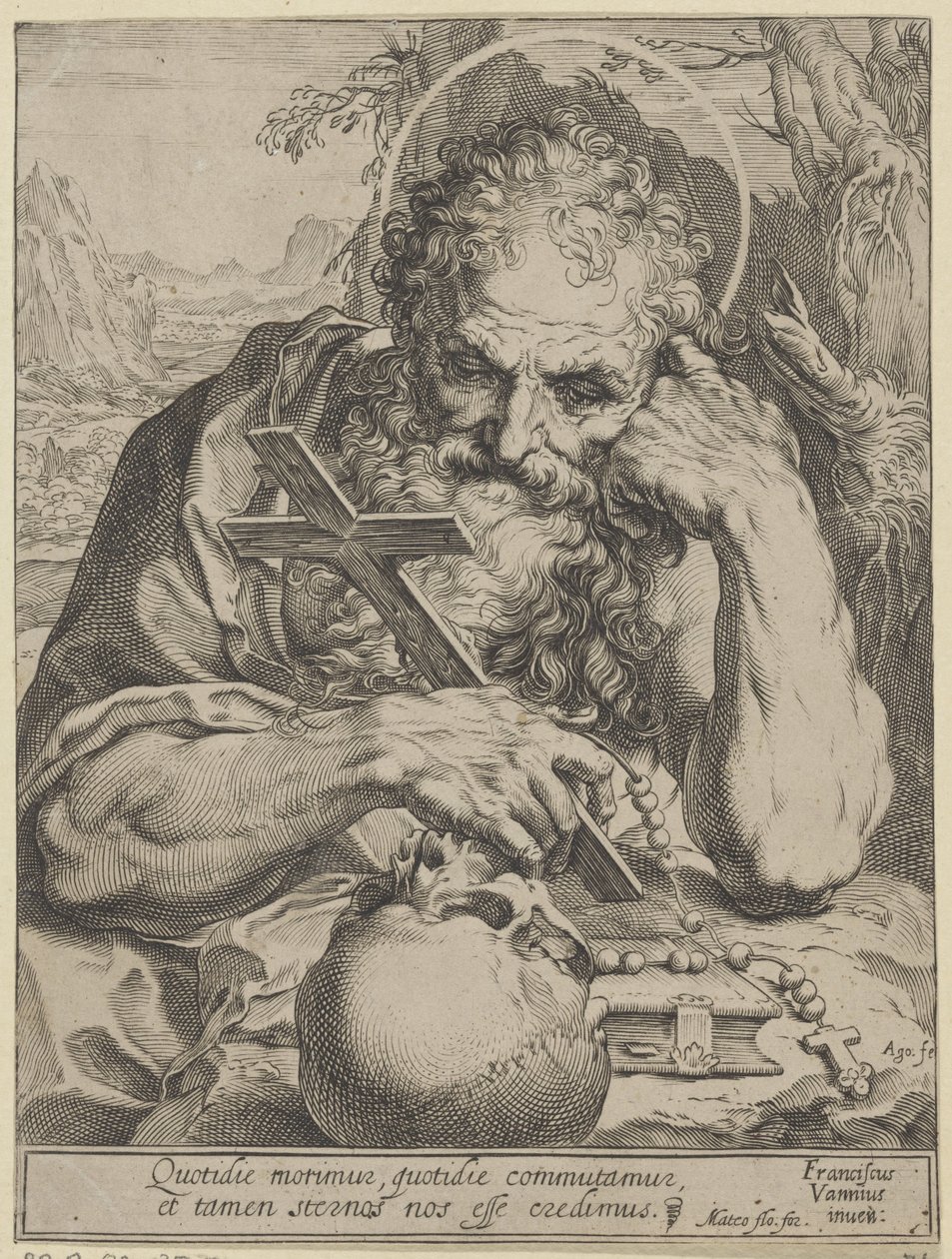 Sankt Jerome af Agostino Carracci