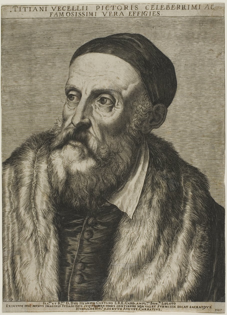 Portræt af Titian af Agostino Carracci