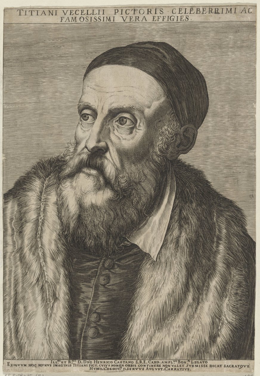 Portræt af maleren Titian af Agostino Carracci