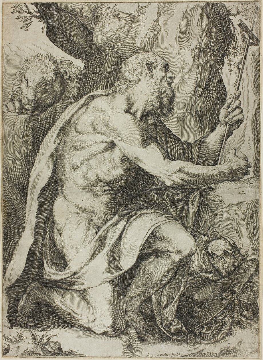 Sankt Hieronymus i anger af Agostino Carracci