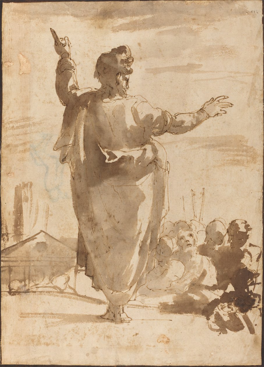 Sankt Paulus prædiker af Agostino Carracci