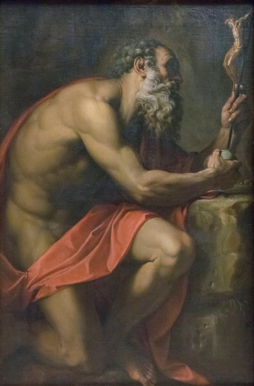 Sankt Jerome af Agostino Carracci