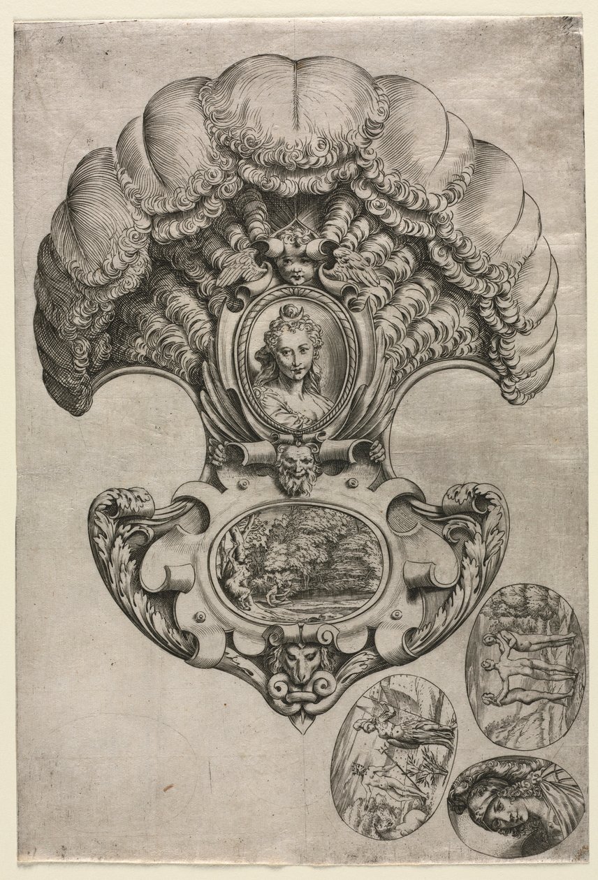 The Fan LEventail, ca. 1589-1595. af Agostino Carracci