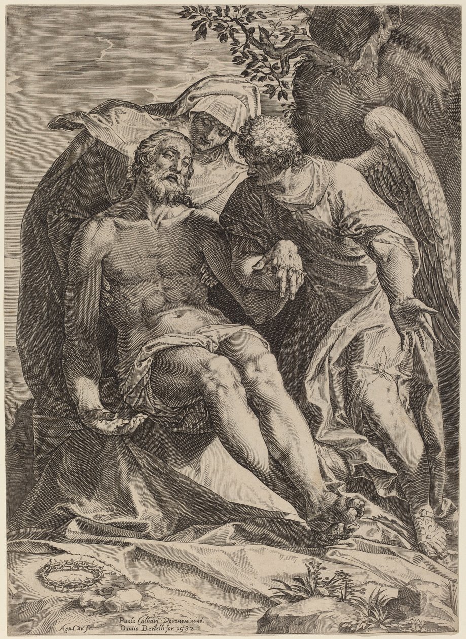 Medfølelse af Agostino Carracci after Veronese