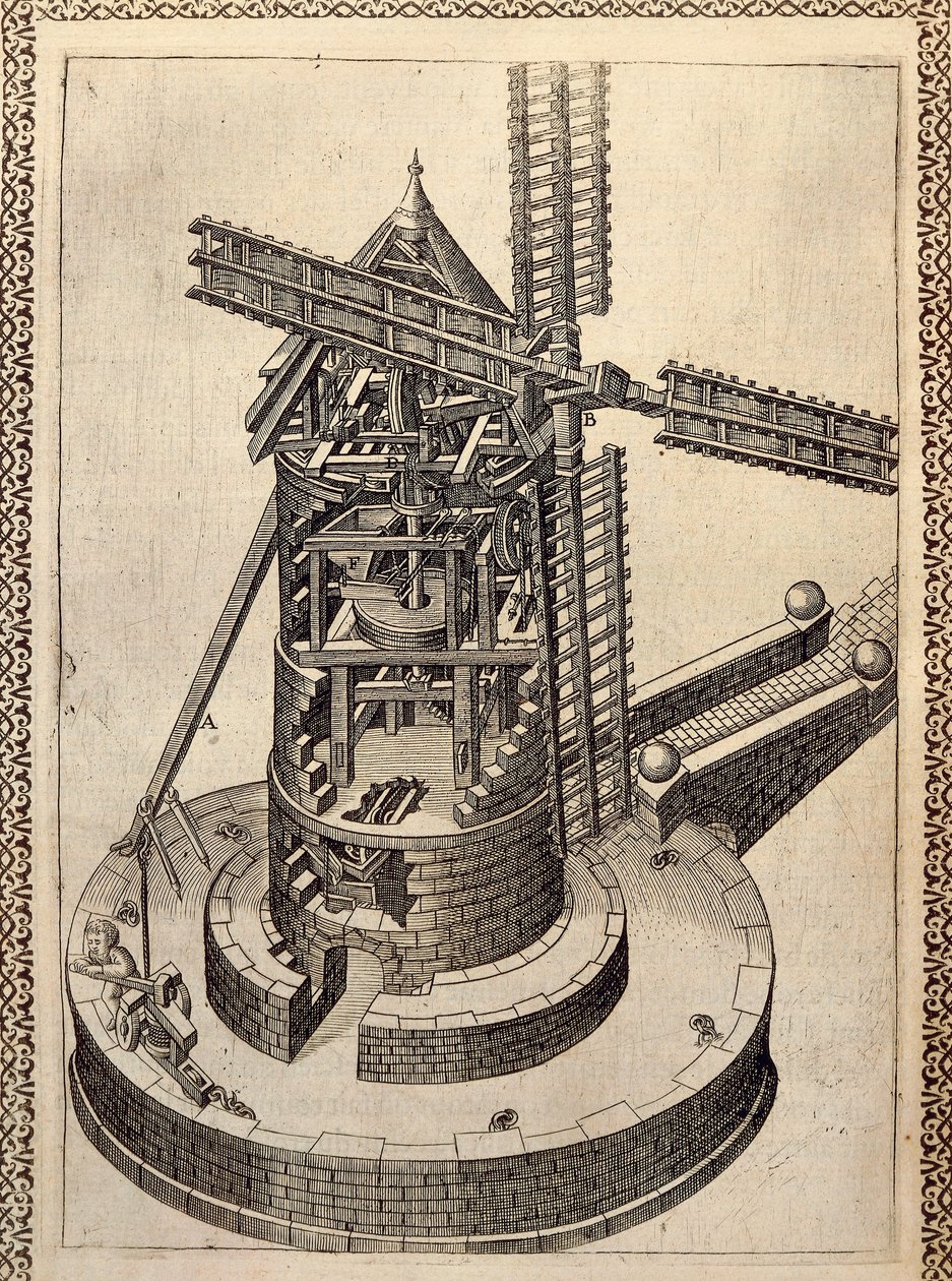 Vindmølle af Agostino Ramelli