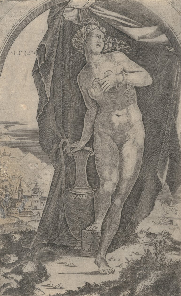 Cleopatra, dateret 1515. af Agostino Veneziano