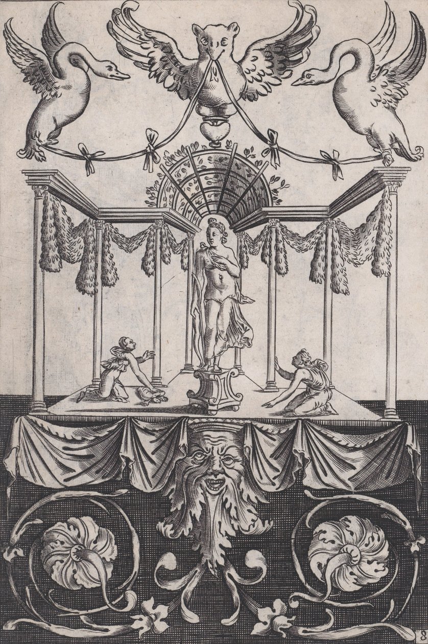 Ornamental panel, ca. 1514-36. af Agostino Veneziano