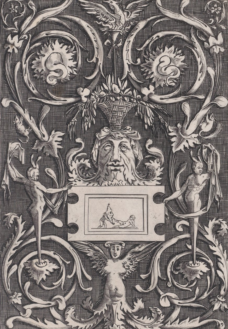 Ornamental panel, ca. 1514-36. af Agostino Veneziano