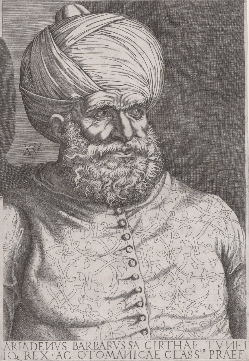 Portræt af Barbarossa, 1535. af Agostino Veneziano