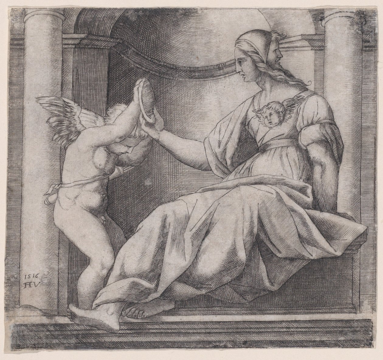 Prudence, dateret 1516. af Agostino Veneziano