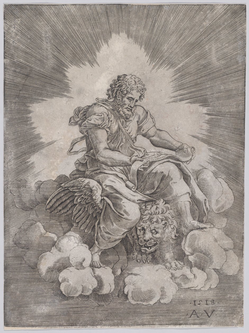 Sankt Markus, dateret 1518. af Agostino Veneziano