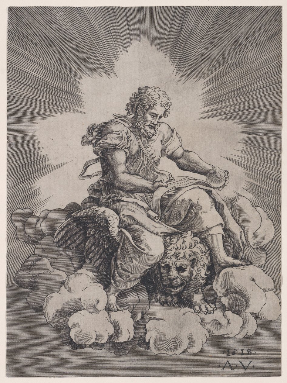 Sankt Markus, dateret 1518. af Agostino Veneziano