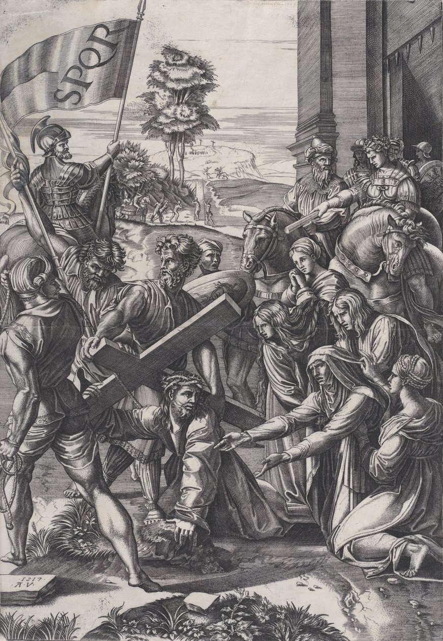Korsets Bæring, 1517. af Agostino Veneziano