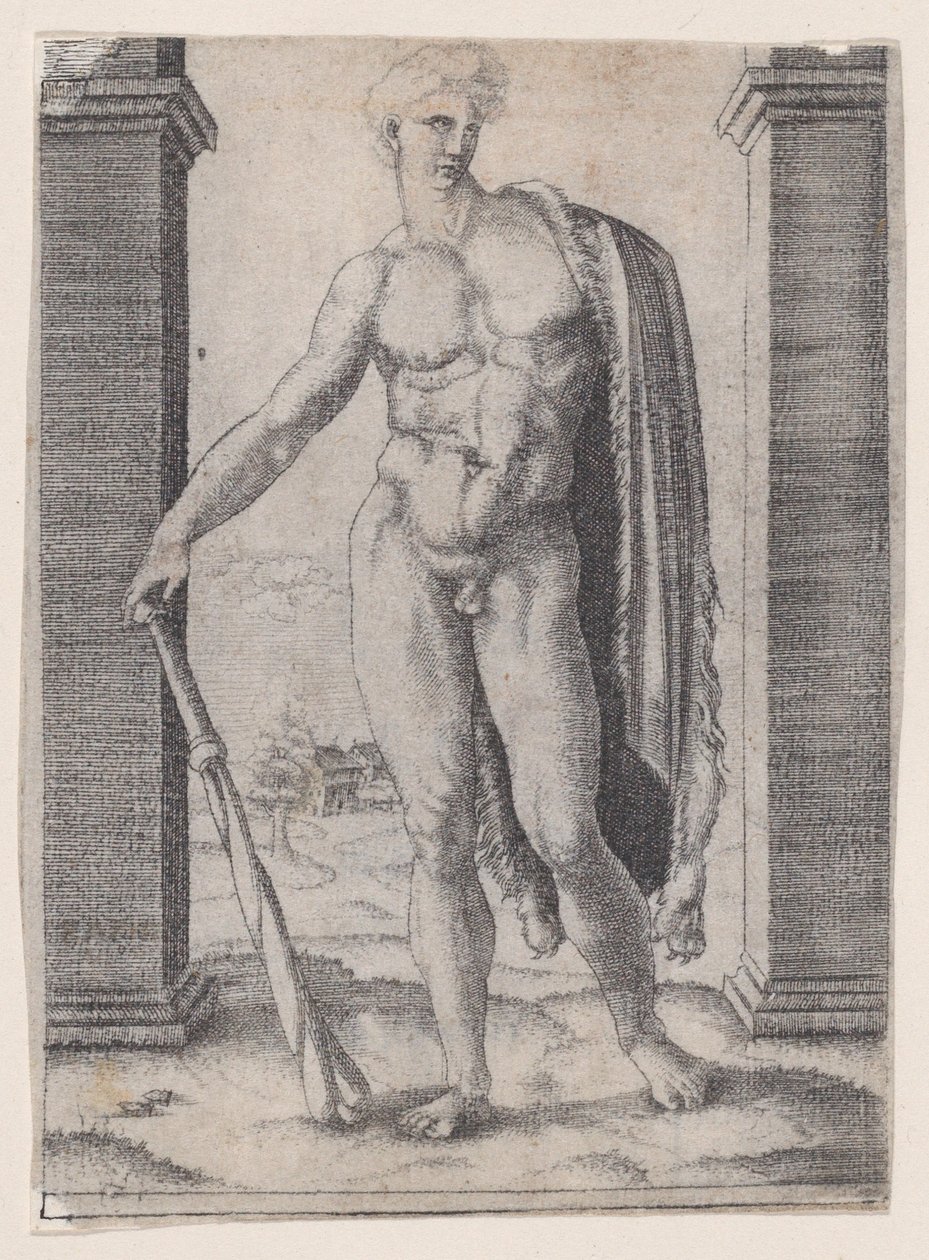 Unge Hercules, ca. 1514-36. af Agostino Veneziano