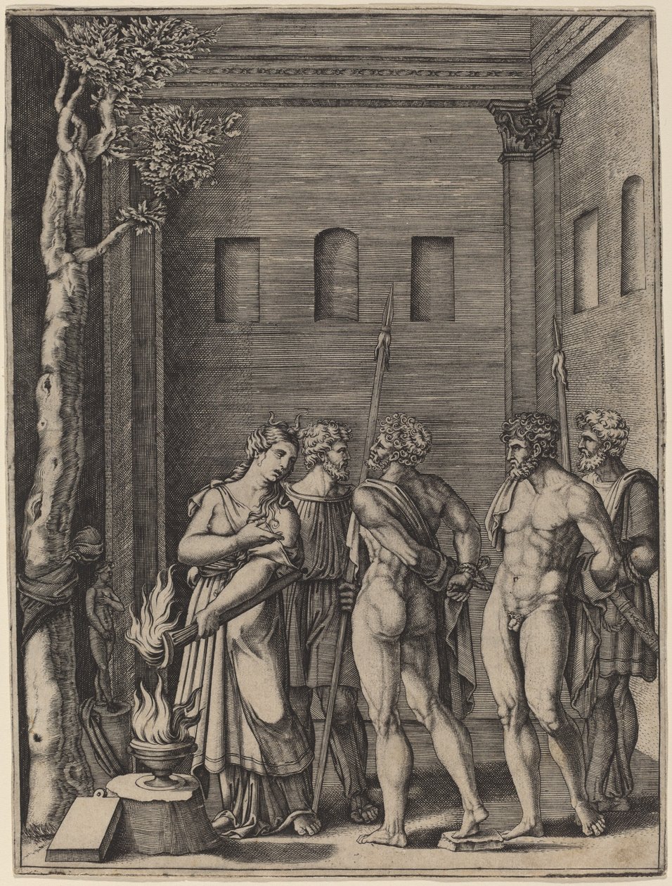 Iphigenia genkender sin bror af Agostino dei Musi