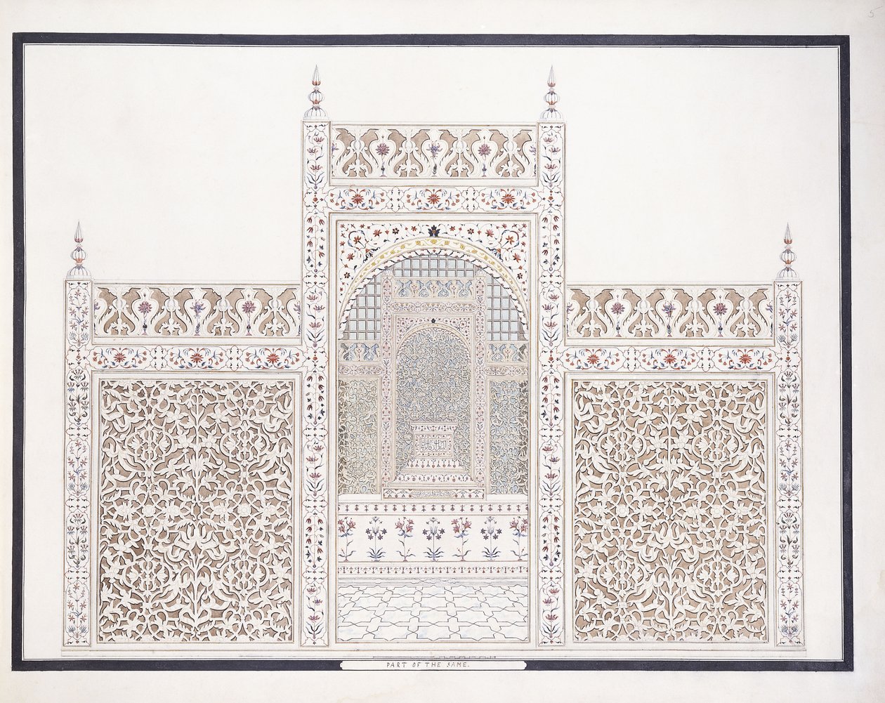 En del af Taj, ca. 1815 af Agra School