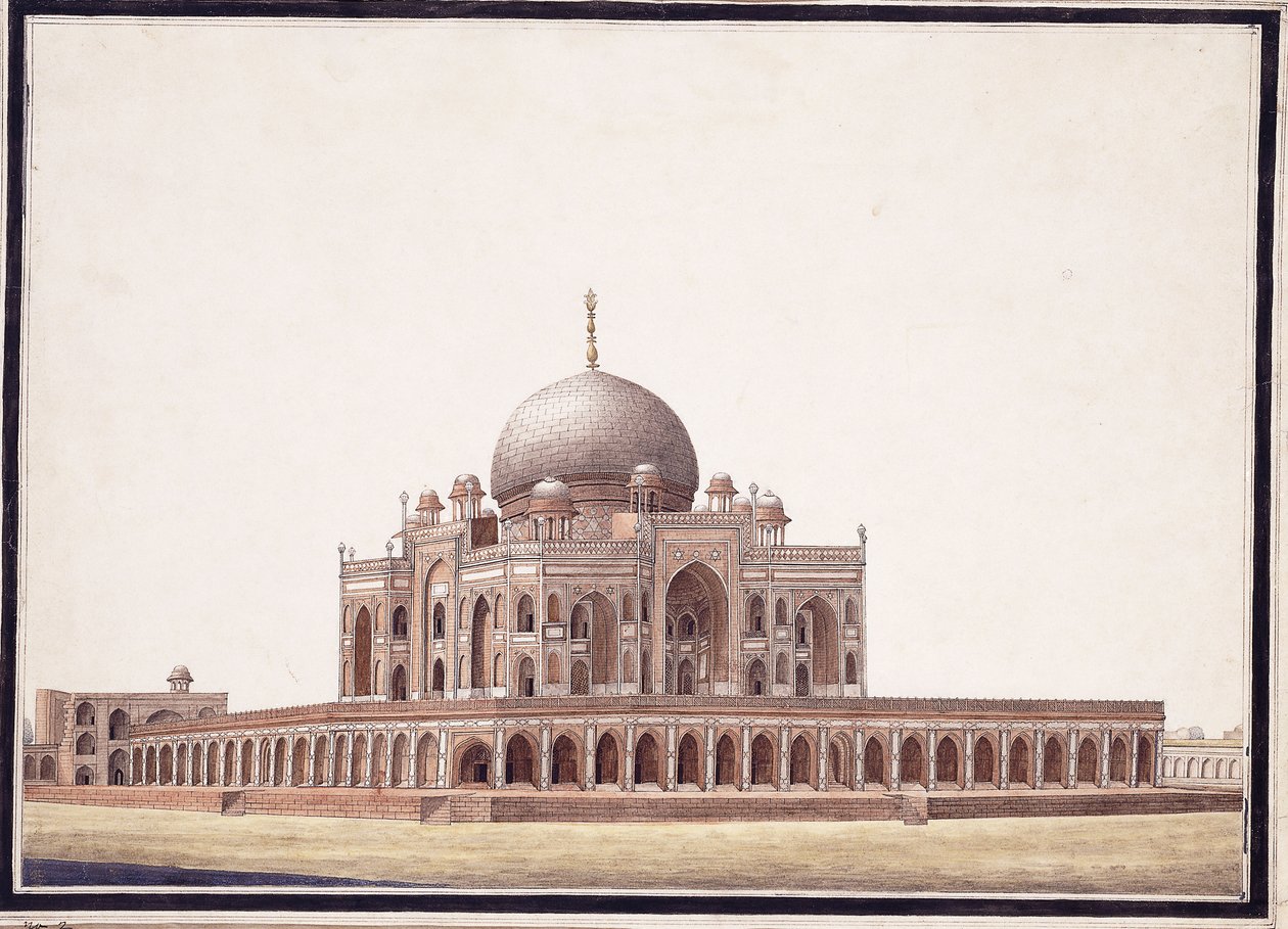 Humayuns grav, ca. 1820 af Agra School