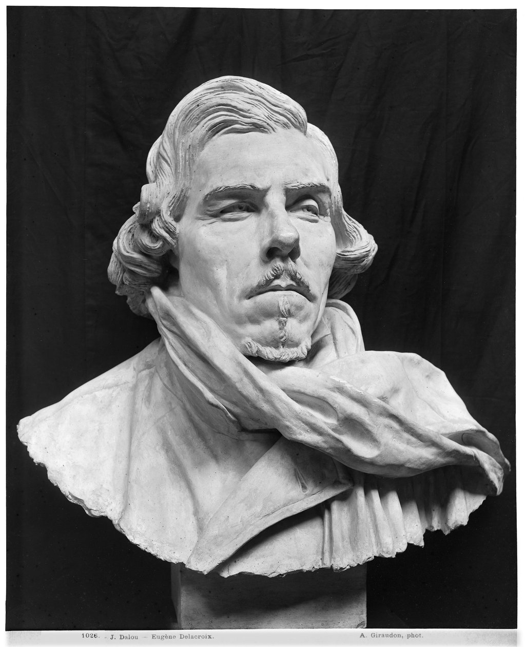 Buste af Eugene Delacroix (1798-1863) (gips) af Aime Jules Dalou