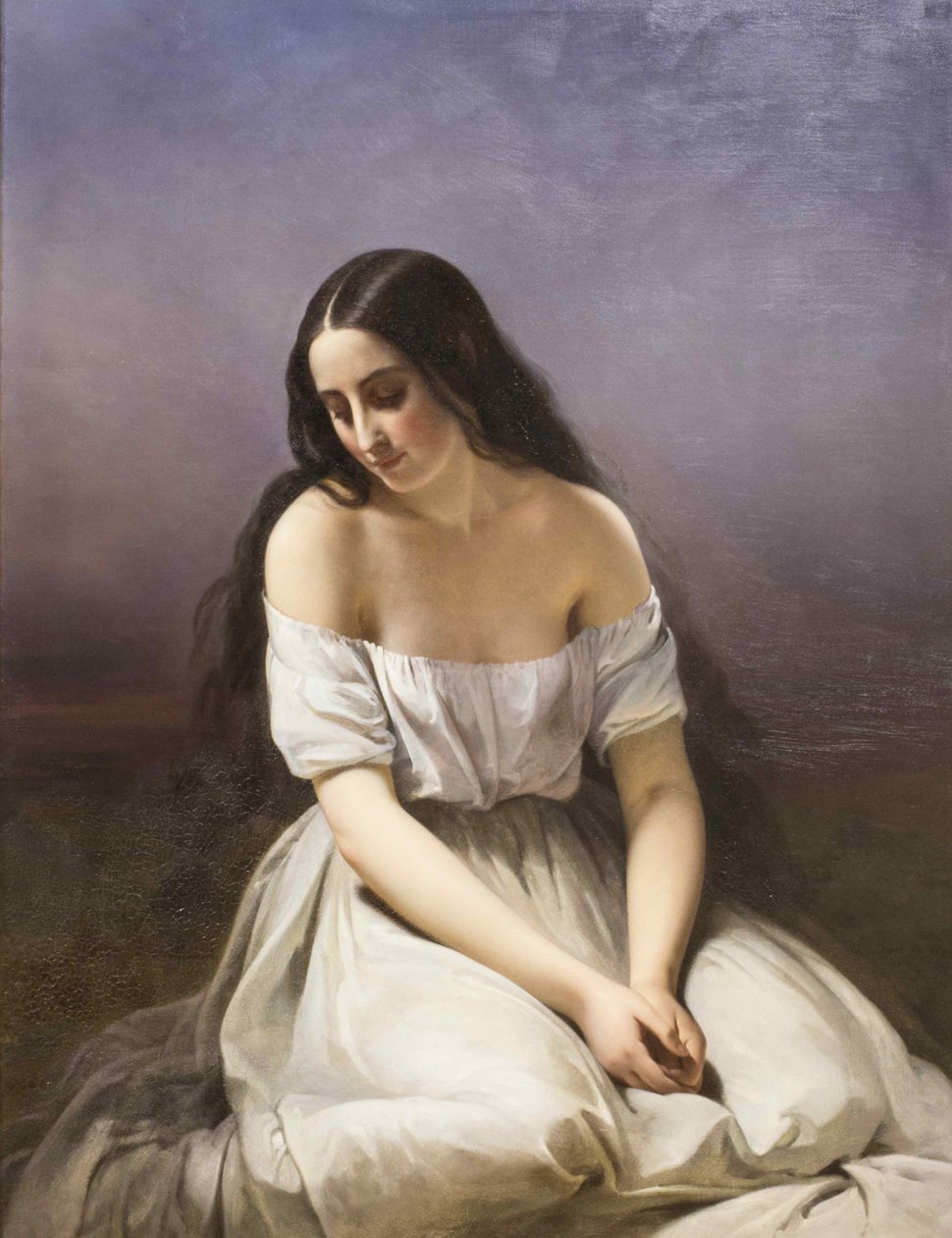 En ung kvinde knælende, 1839. af Aimée Brune Pagès