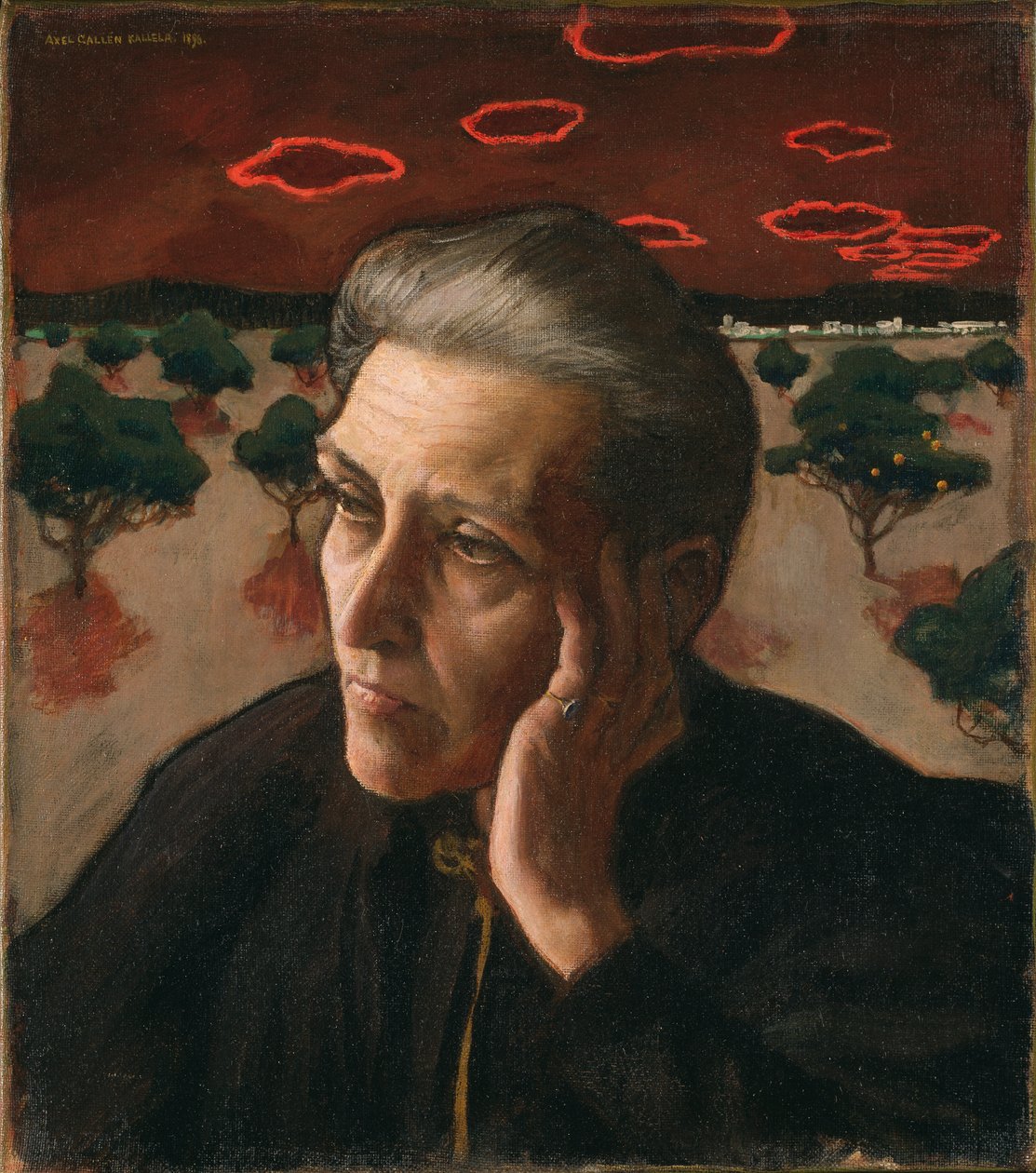 Portræt af kunstnerens mor, 1896. af Akseli Gallen Kallela