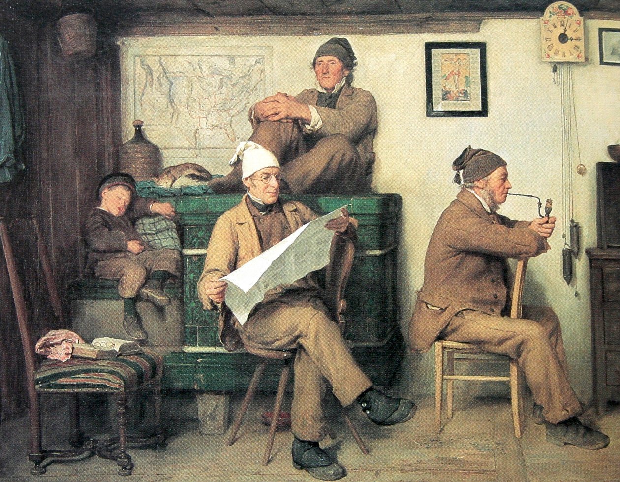Landmændene og avisen af Albert Anker
