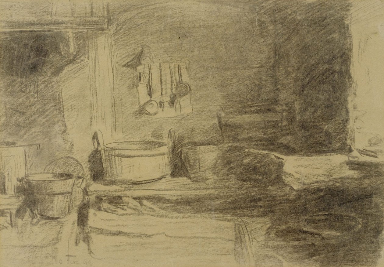 Køkken interiør af Albert Anker
