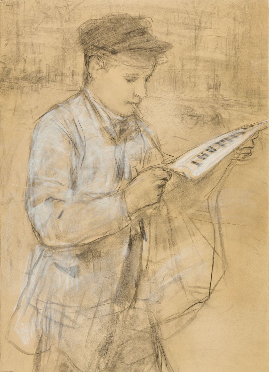Newsboy af Albert Anker