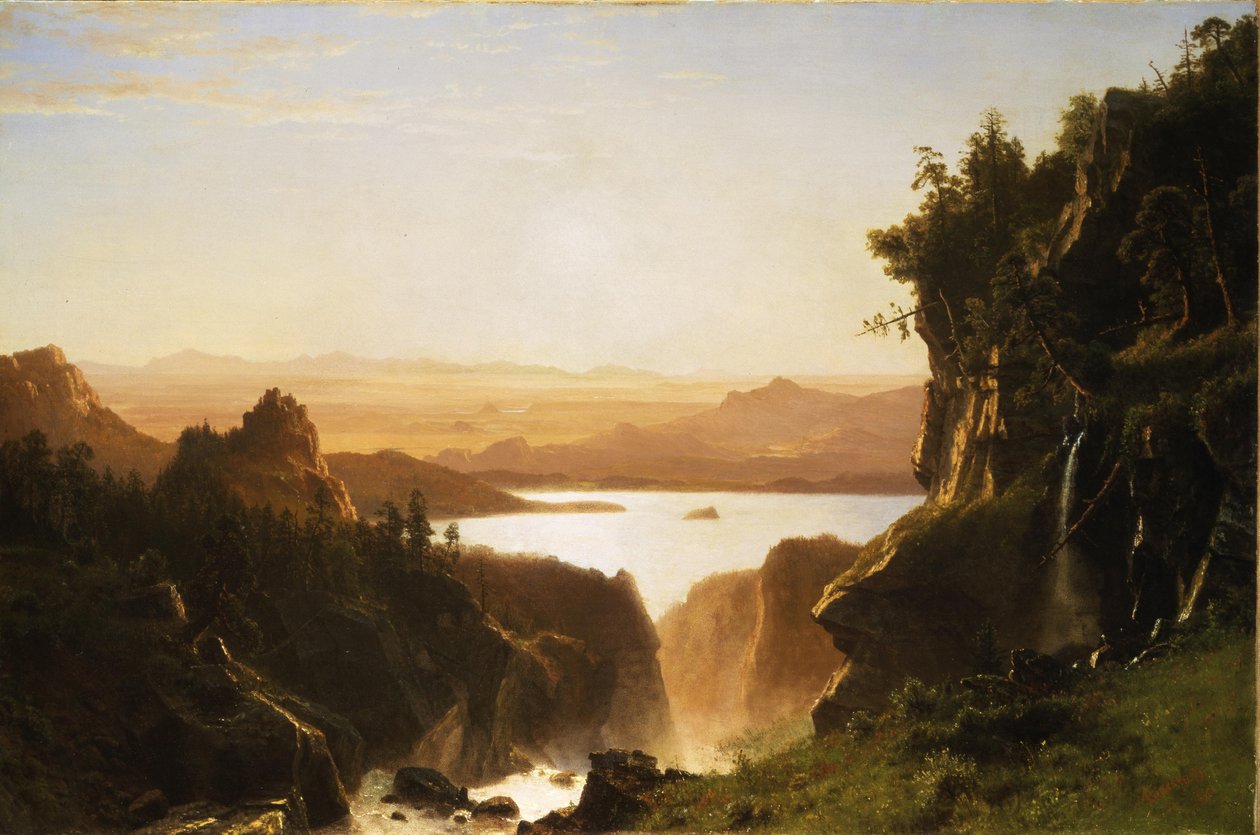 Island Lake, Wind River Range, Wyoming af Albert Bierstadt