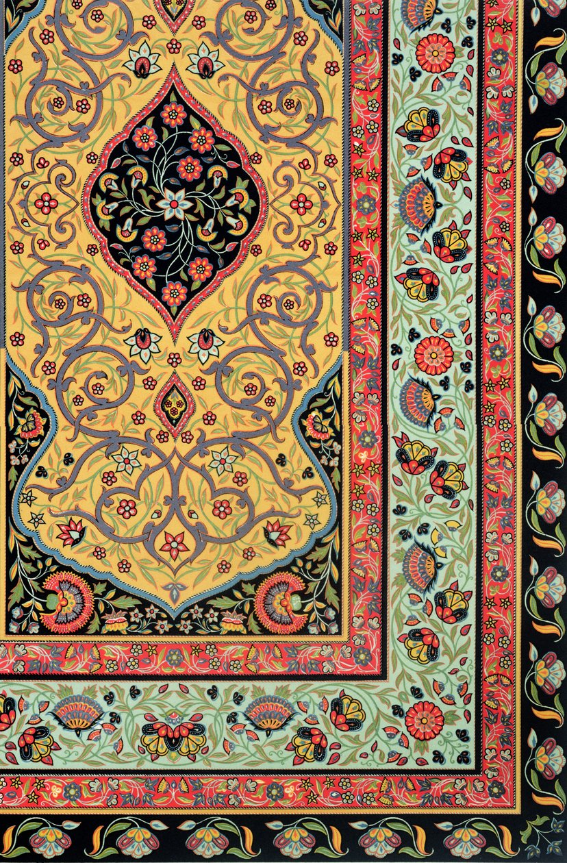 Persisk dekoration, plade XXV fra "Polychrome Ornament", graveret af F. Durin, udgivet i Paris, 1869 af Albert Charles August Racinet